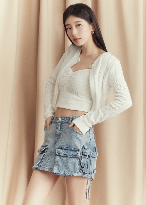[자사몰 단독] 데님 카고 미니 스커트_LIGHT BLUE