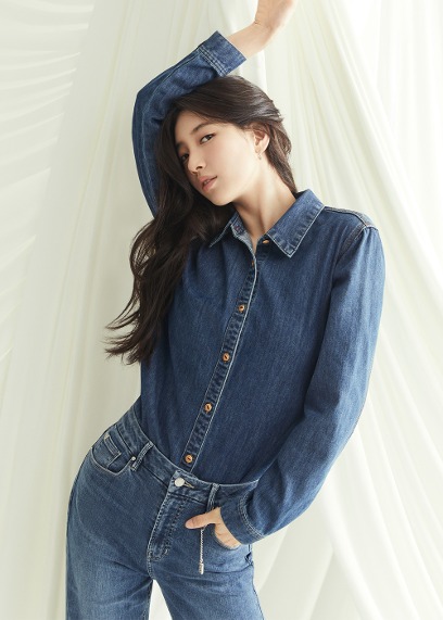 여성 D톤 데님 셔츠_DARK BLUE