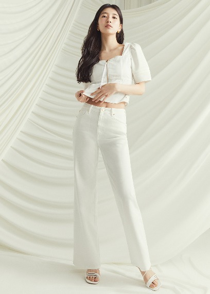 여성 프리미엄 클린스티치 화이트 와이드_WHITE